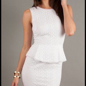 BCBG Paris Emily white eyelet peplum dress I Size 6